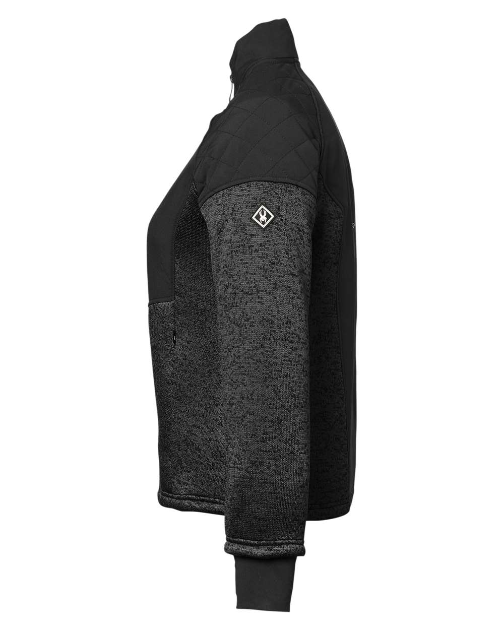 Rear View of Black Powder/ Black Women's Passage Sweater Jacket - S17741