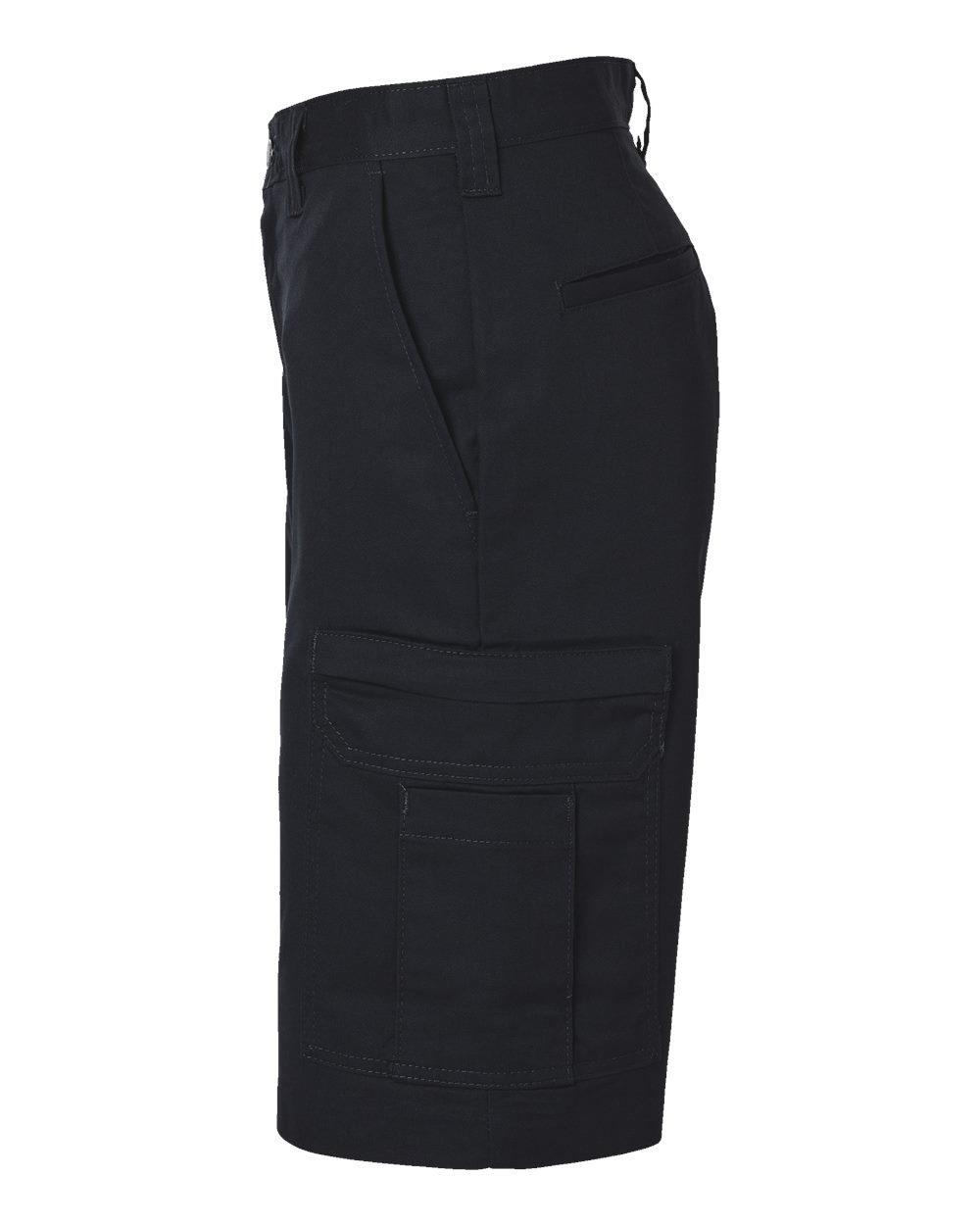 Left View of Black Premium 11&quot; Industrial Cargo Shorts - Odd Sizes - LR42ODD