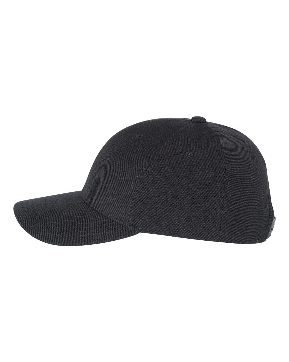 Left View of Black Premium Curved Bill Snapback Cap - 6789M