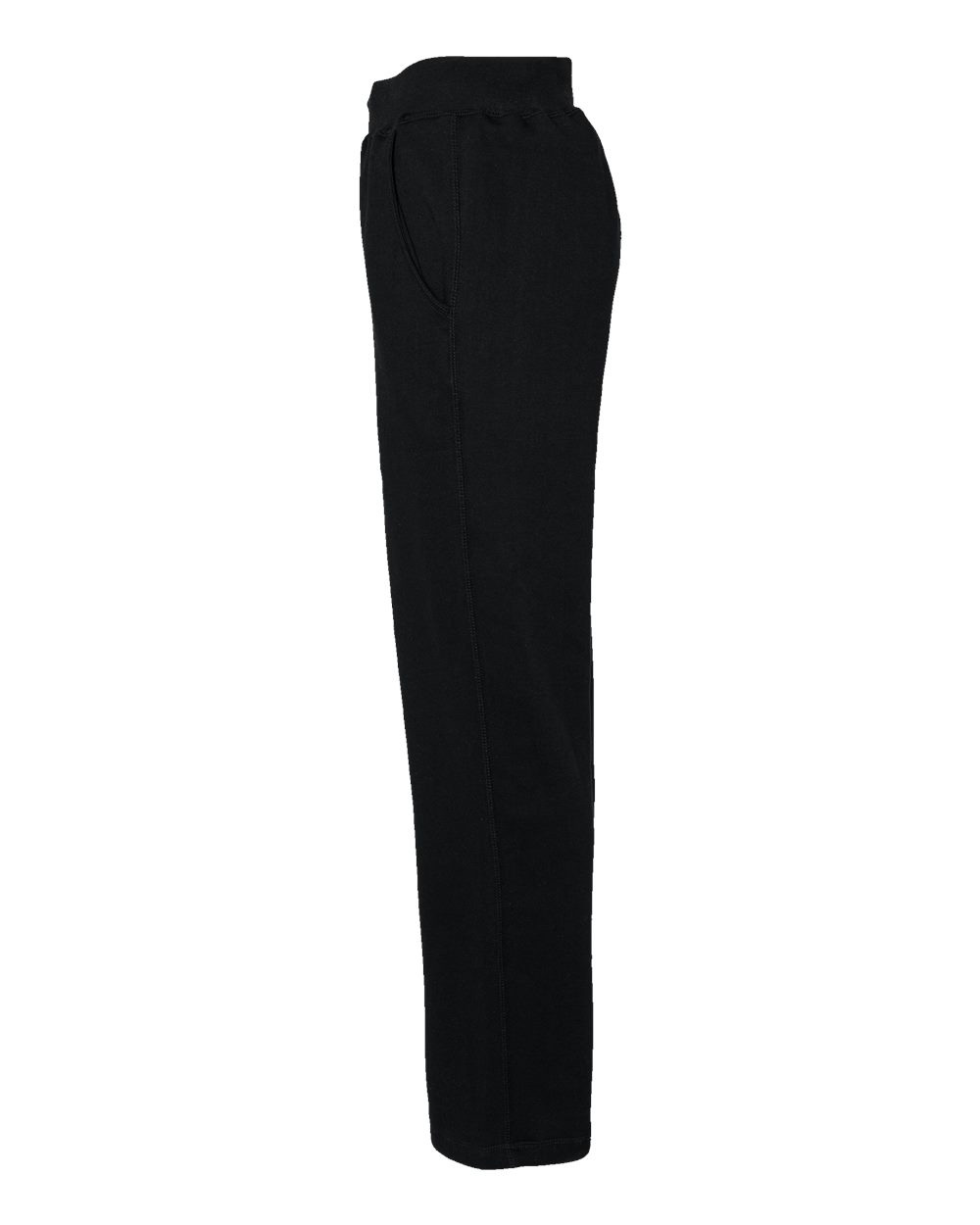 Left View of Black Premium Open-Bottom Sweatpants - 8992