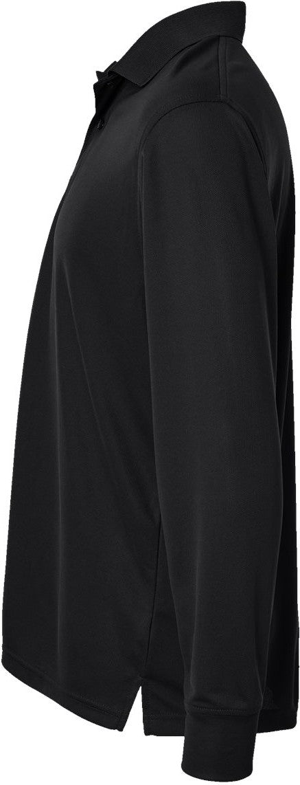 Left View of Black Prescott Long Sleeve Polo - 110