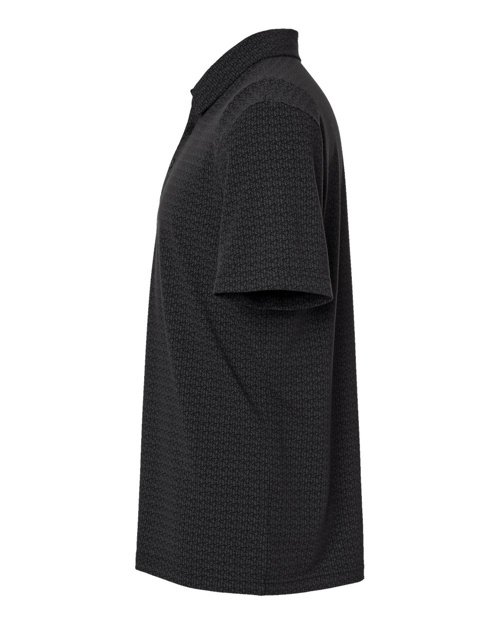Left View of Black Printed Blend Polo - A702
