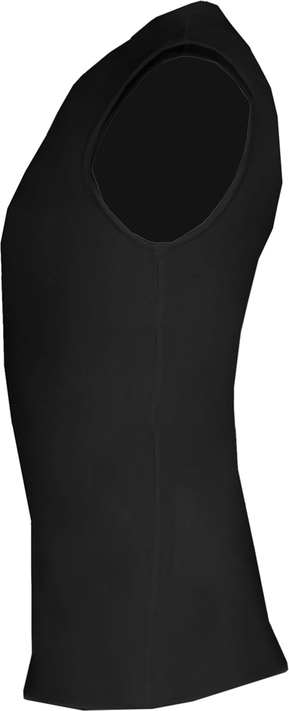 Left View of BLACK PRO COMPRESSION SLEEVELESS CRE