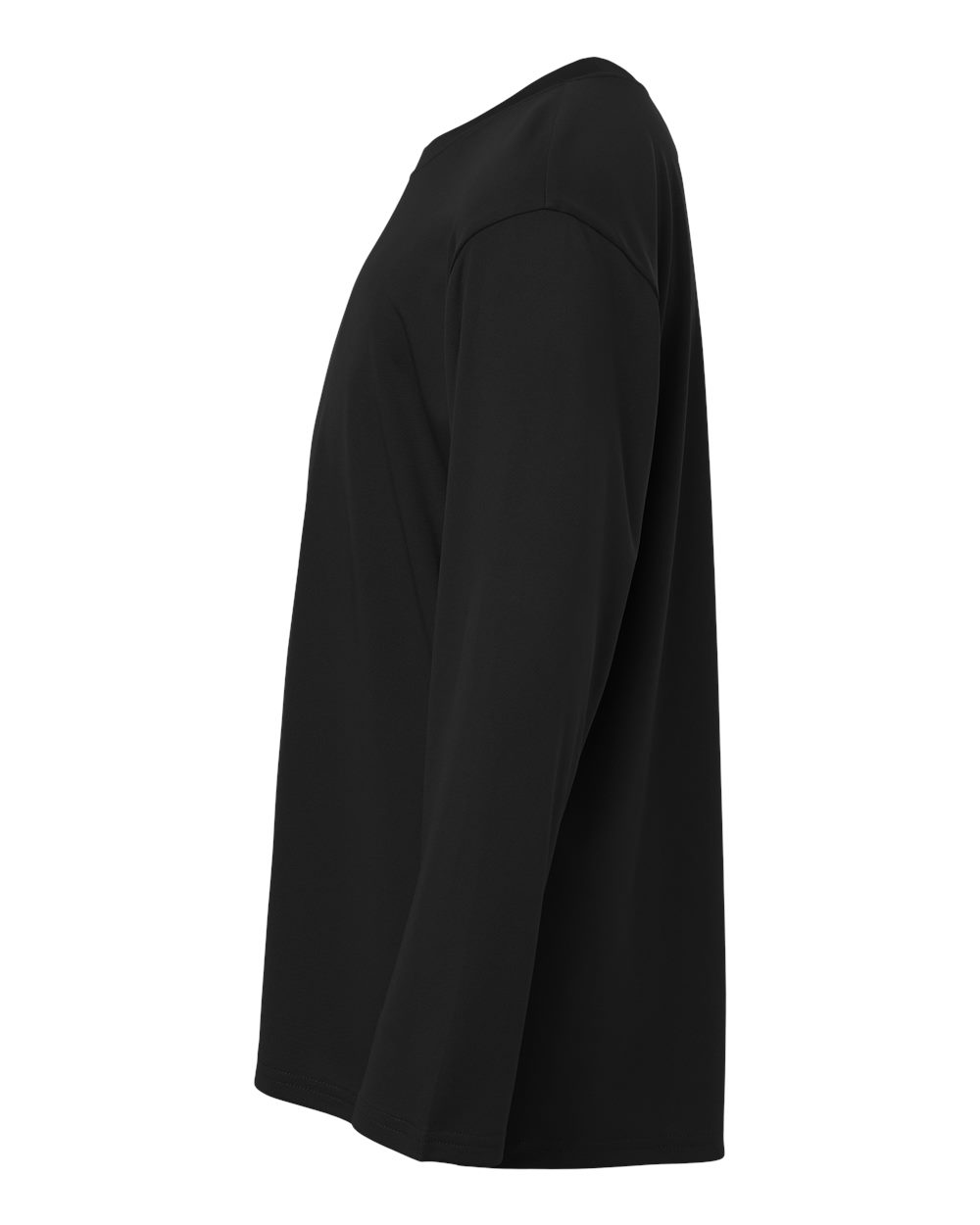 Left View of Black Pro-Lock Youth Performance Long Sleeve T-Shirt - 48400Y