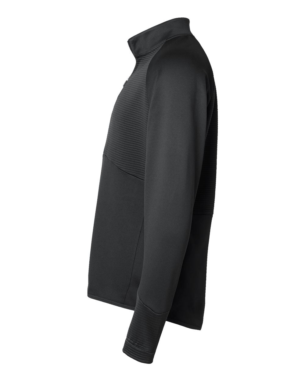 Left View of Black Quarter-Zip Pullover - A587