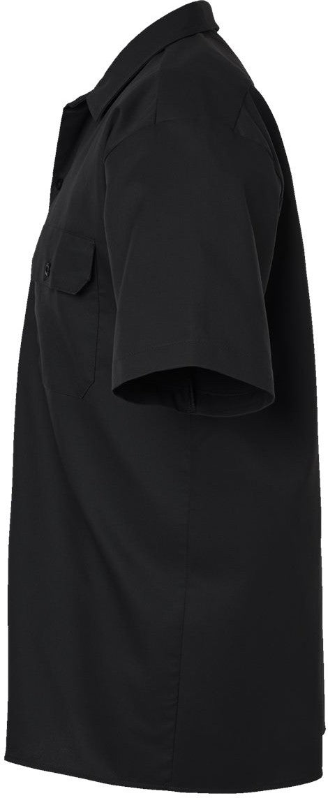 Left View of Black Short Sleeve Work Shirt - Tall Sizes - 2574T