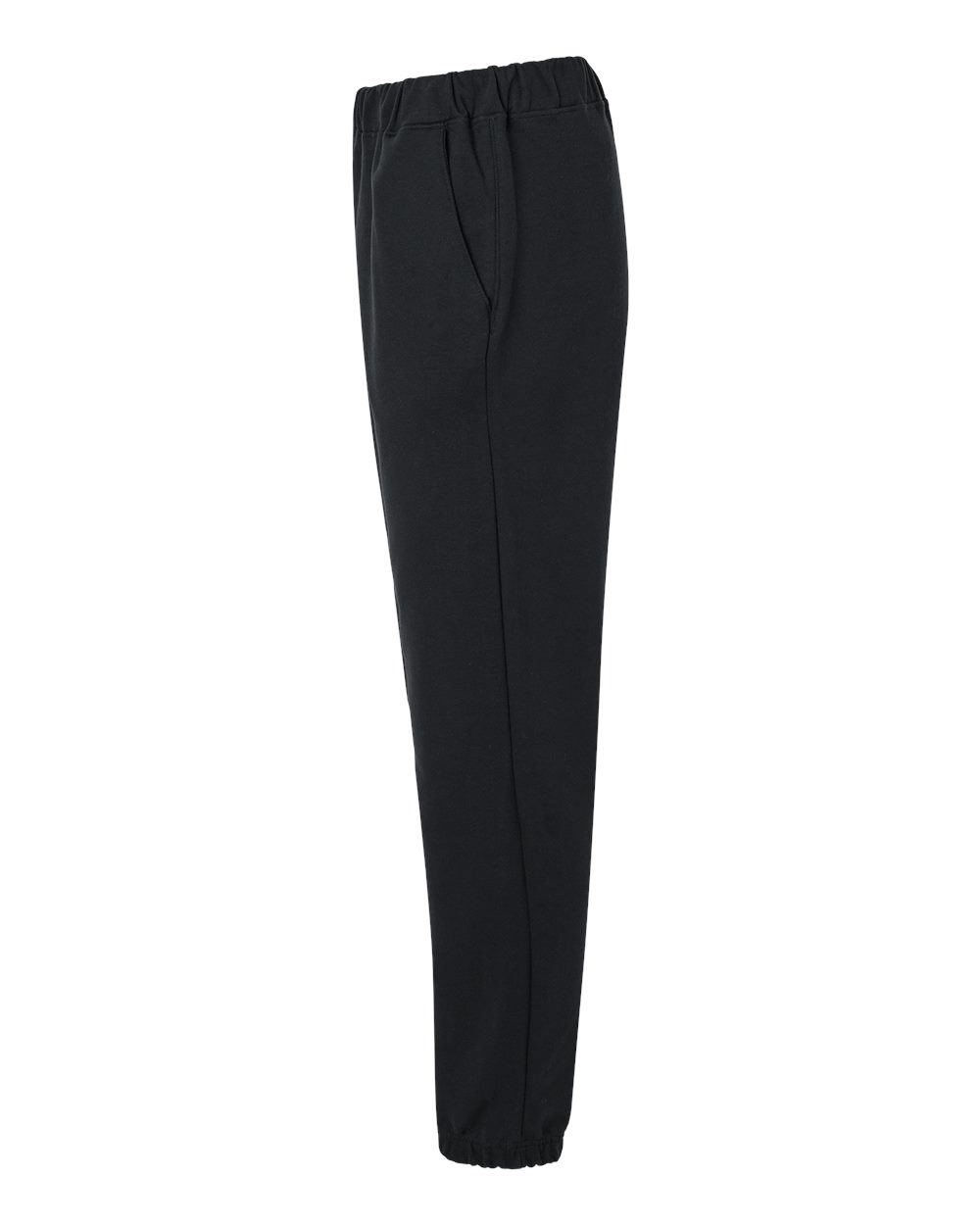 Left View of Black Softstyle® Midweight Pocket Sweatpants - SF100