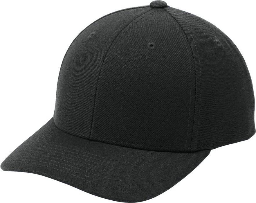 Left View of Black Sport-Tek YP Classics Curve Bill Snapback Cap. STC43