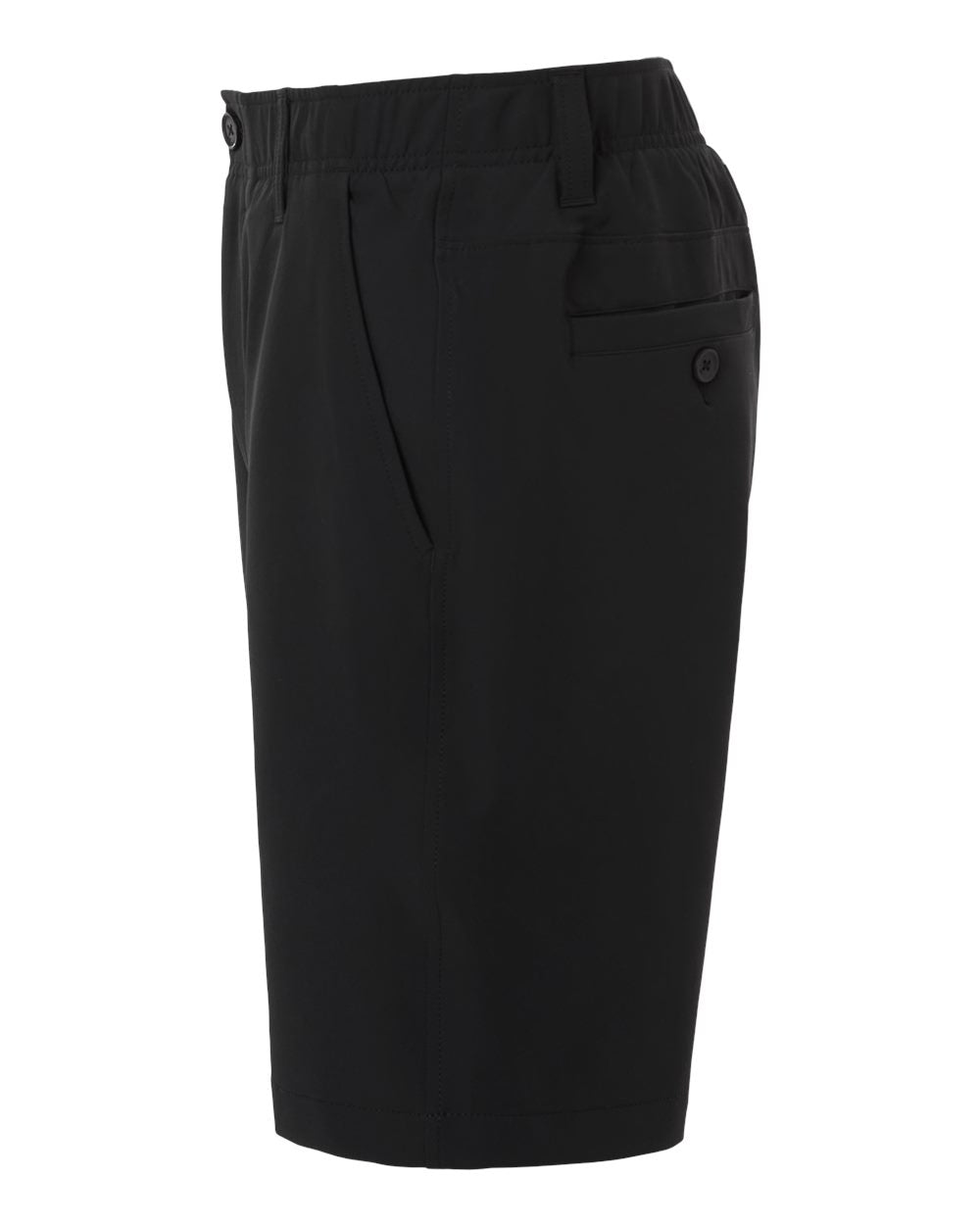 Left View of Black/ Steel Medium Heather/ Halo Grey Men's Drive 10" Shorts - 1364409