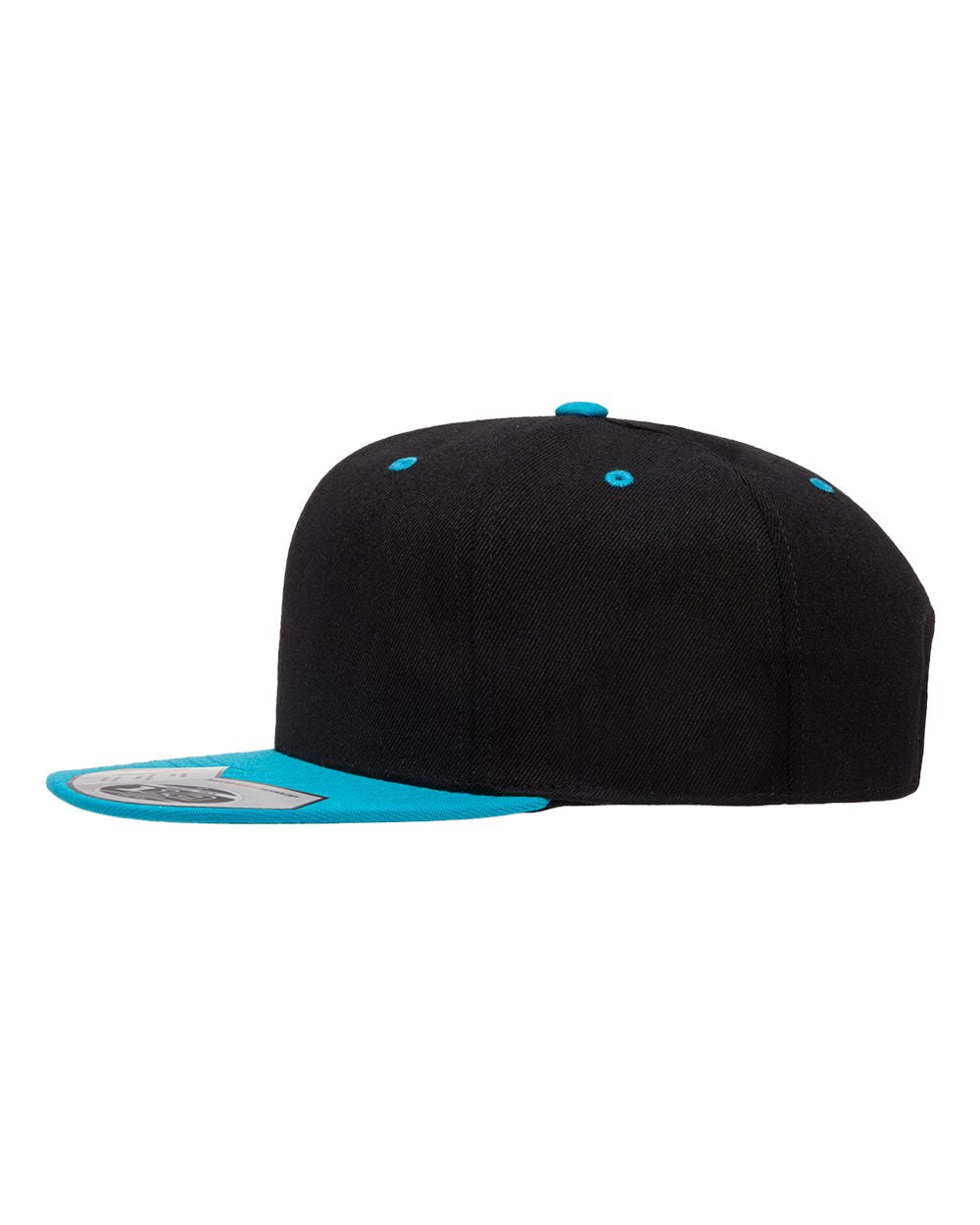 Left View of Black/ Teal 110® Snapback Cap - 110F