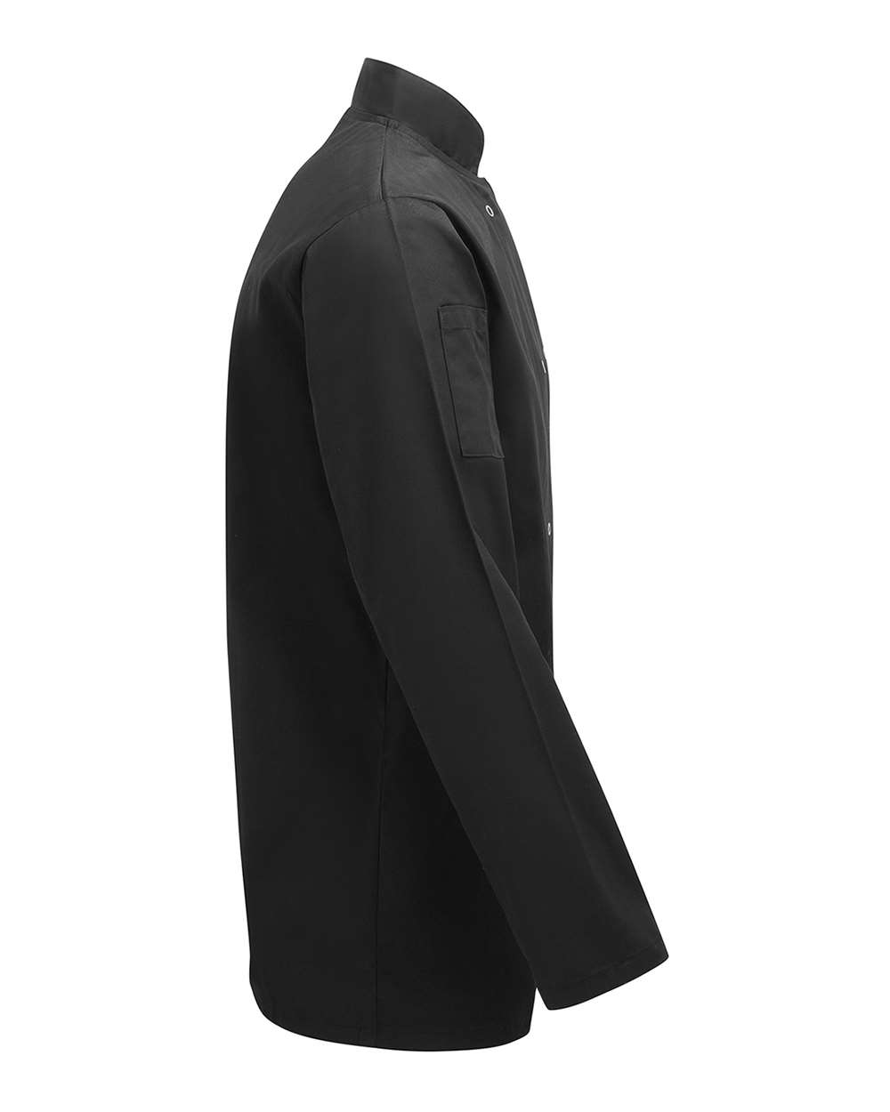 Rear View of Black Ten Studded Front Chef Coat - RP665