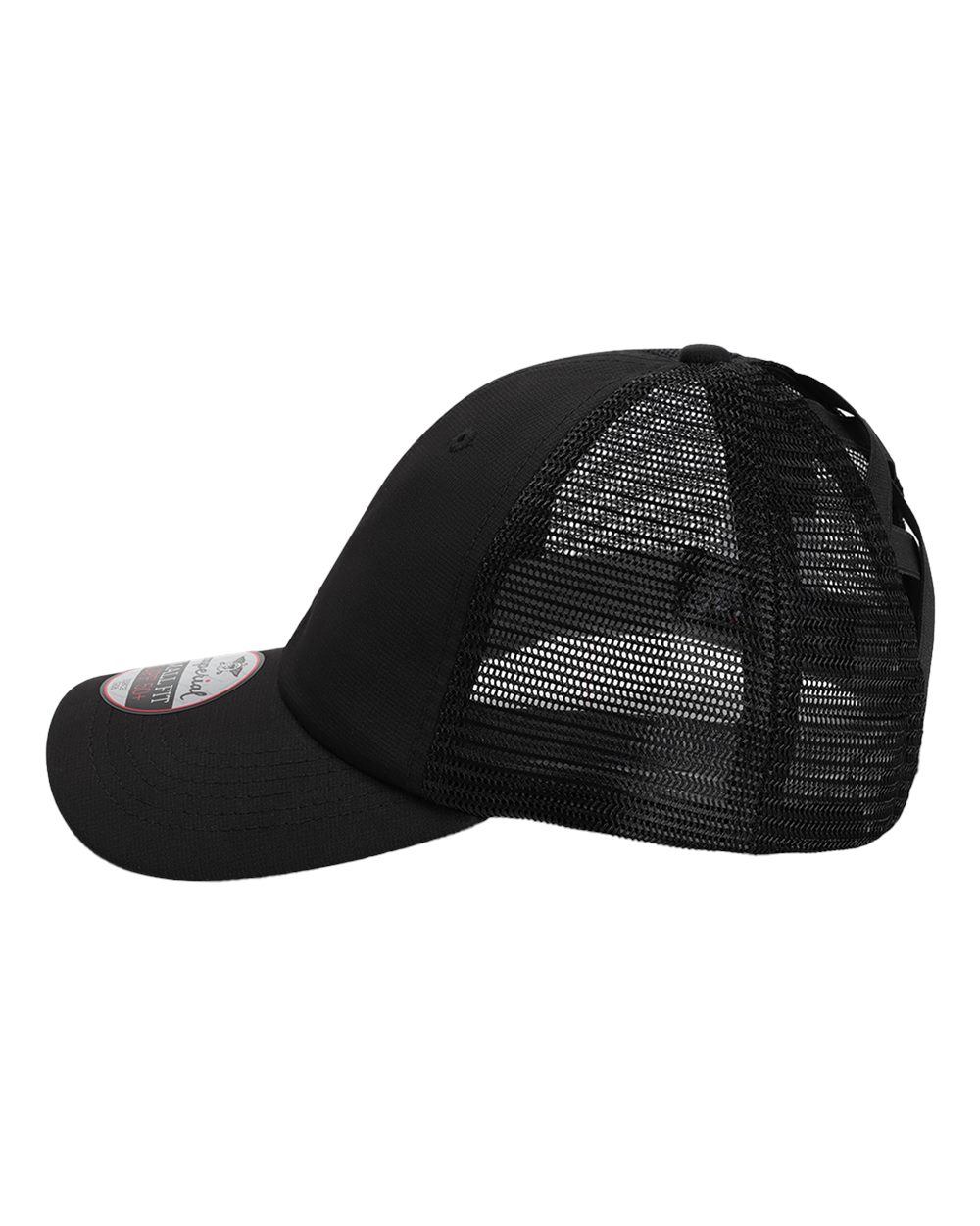 Left View of Black The Hinsen Women's Mesh Back Cap - L338M