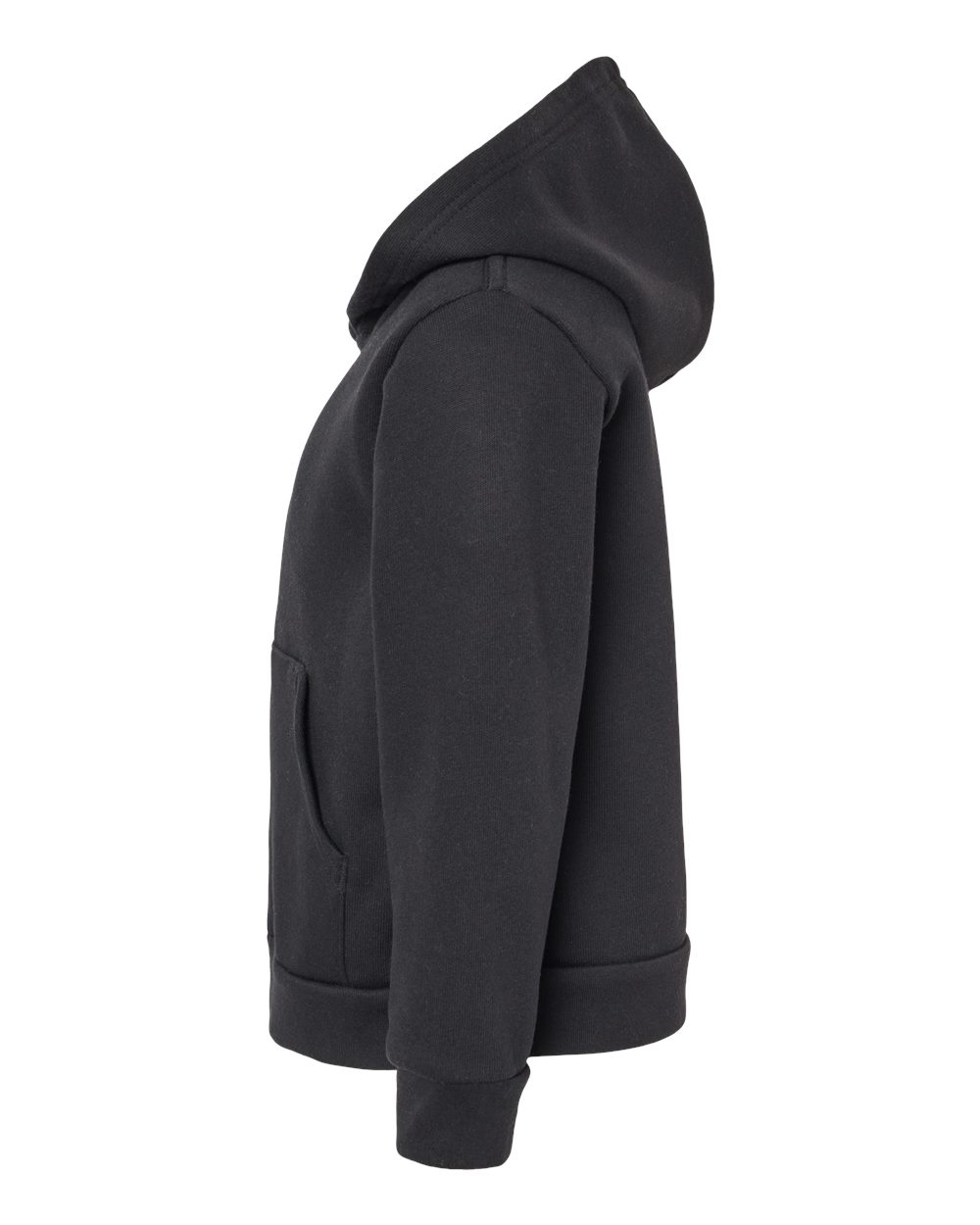 Left View of Black Toddler Sponge Fleece Full-Zip Hoodie - 3739T