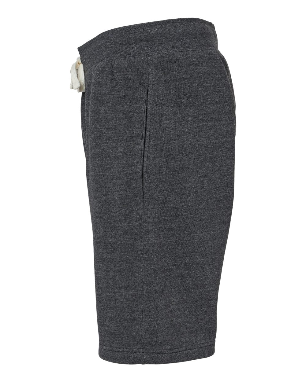 Left View of Black Triblend Triblend Fleece Shorts - 8855