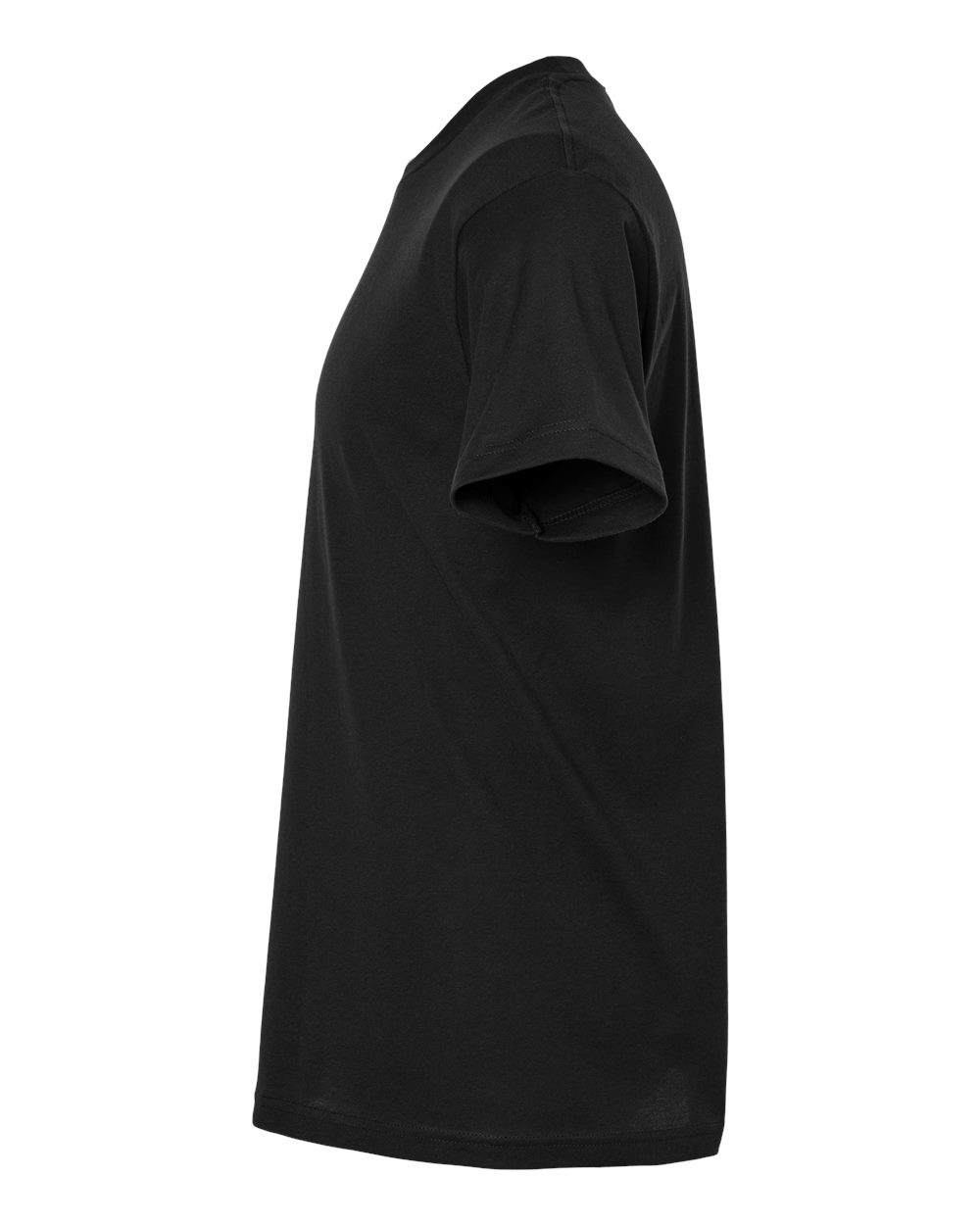 Left View of Black Unisex ACE Cotton T-Shirt - 4300 plain