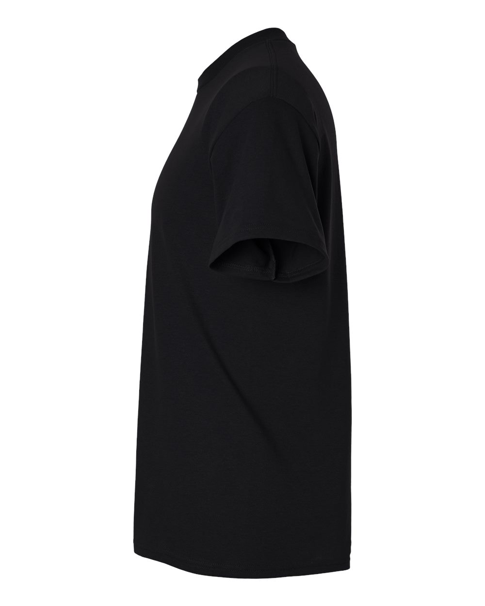 Left View of Black Unisex DryBlend® Tall T-Shirt - 8000T plain