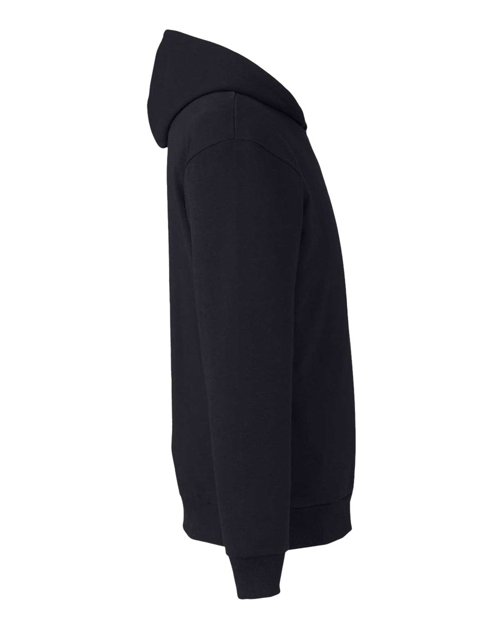 Rear View of Black Unisex Reclaimist Hooded Sweatshirt - EC5300