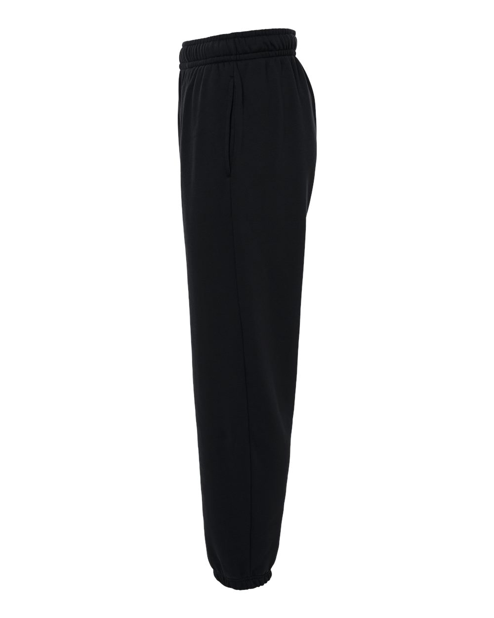 Left View of Black Unisex Sponge Fleece Sweatpants - 3738
