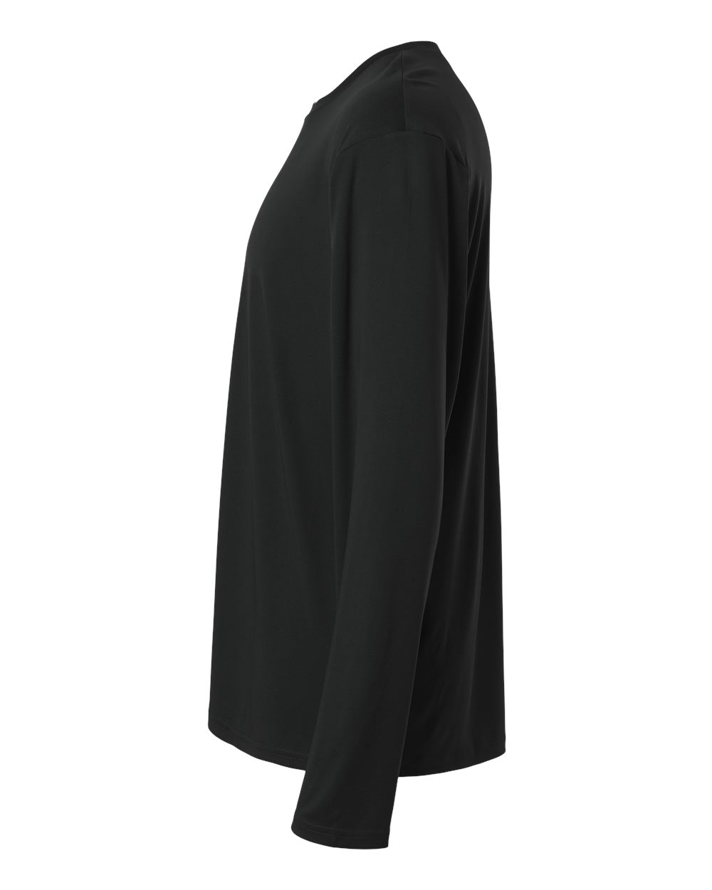 Left View of Black Unisex Tall Pro-Lock Performance Long Sleeve T-Shirt - 48400T plain