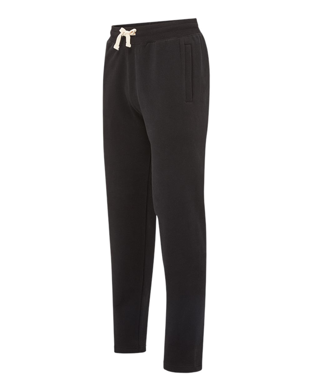 Left View of Black Vintage Fleece Joggers - 22744