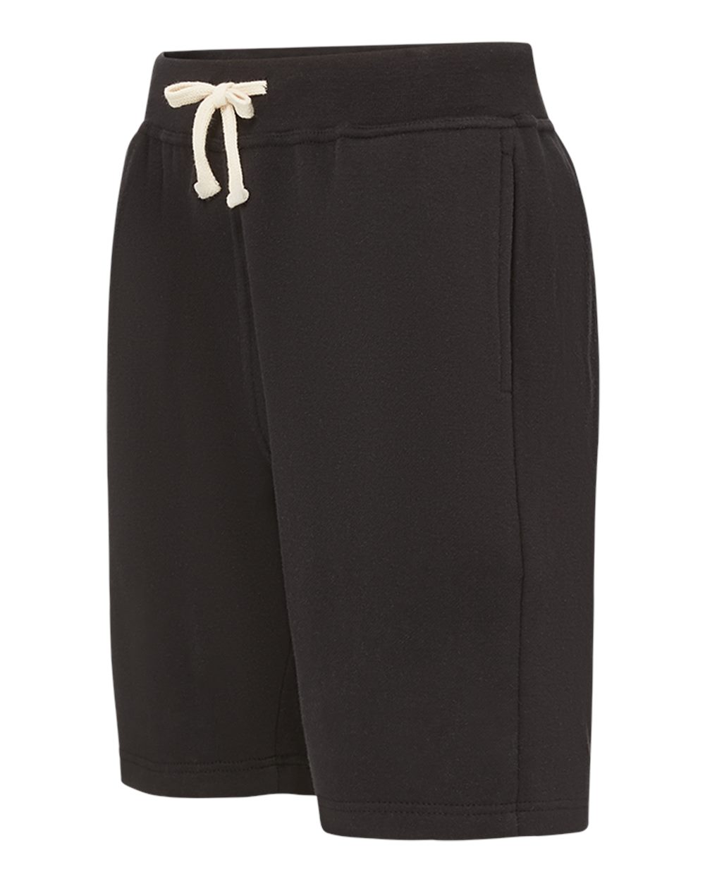 Left View of Black Vintage Fleece Shorts - 22743 plain