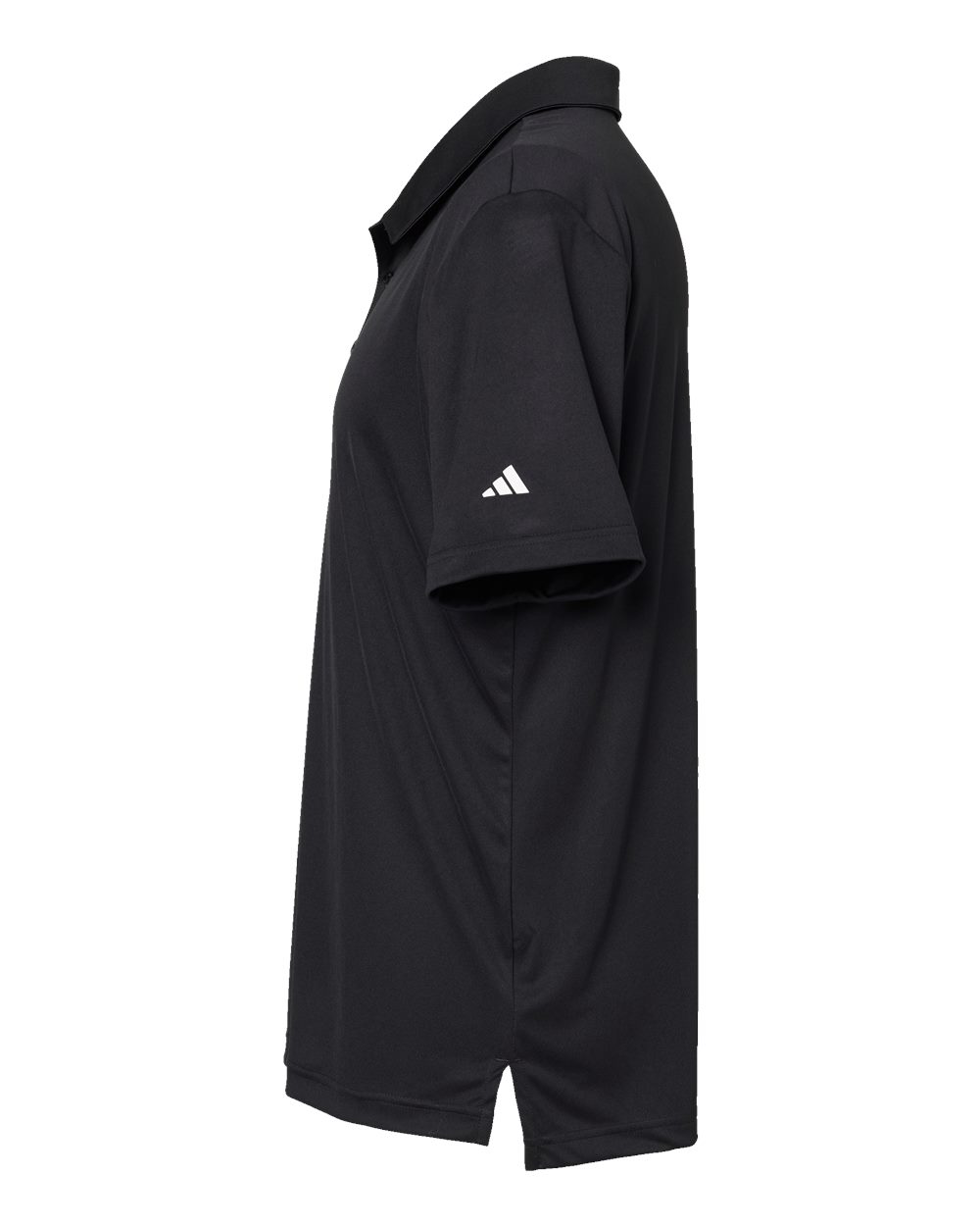 Left View of Black/ White 3-Stripes Chest Polo - A324