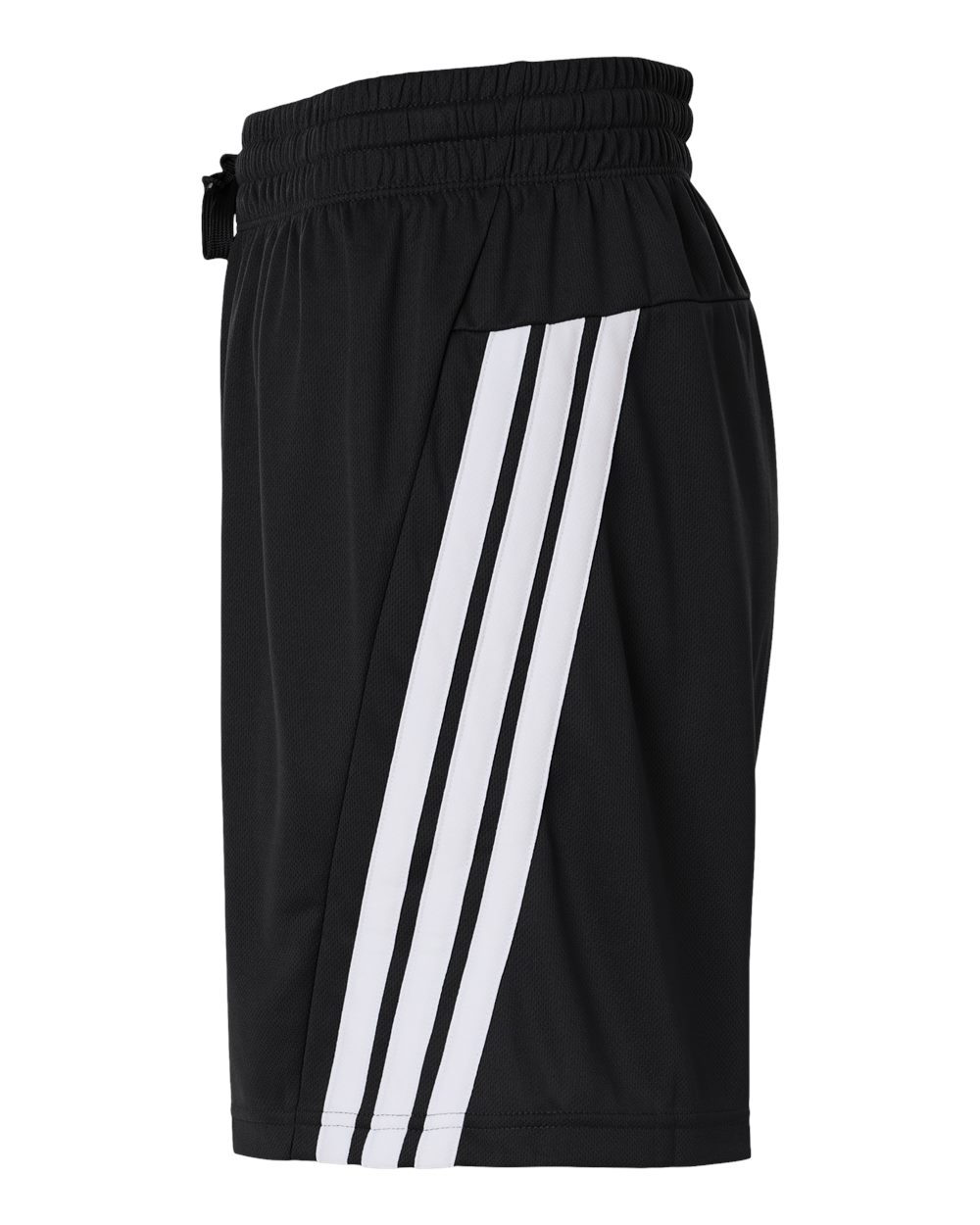 Left View of Black/ White Men's 3-Stripes 7" Shorts - AT300