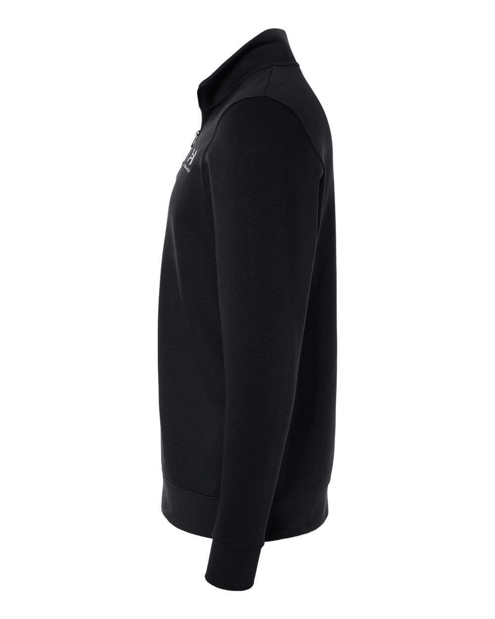 Left View of Black/ White Men's Icon Fleece Quarter-Zip Pullover - 6012710 plain