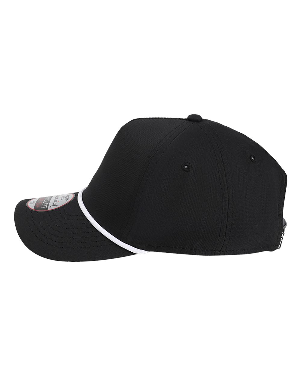 Left View of Black/ White The Corral Women's Cap - L5059