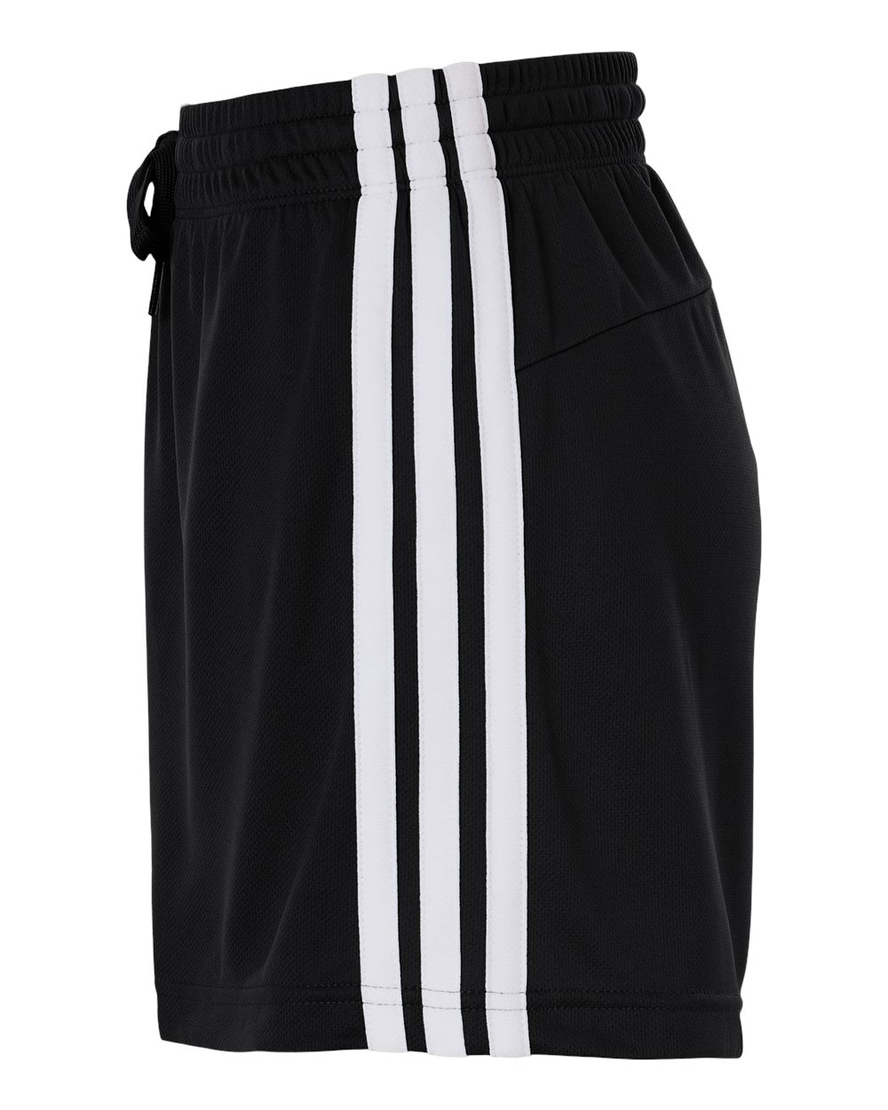 Left View of Black/ White Women's 3-Stripes 3" Shorts - AT301