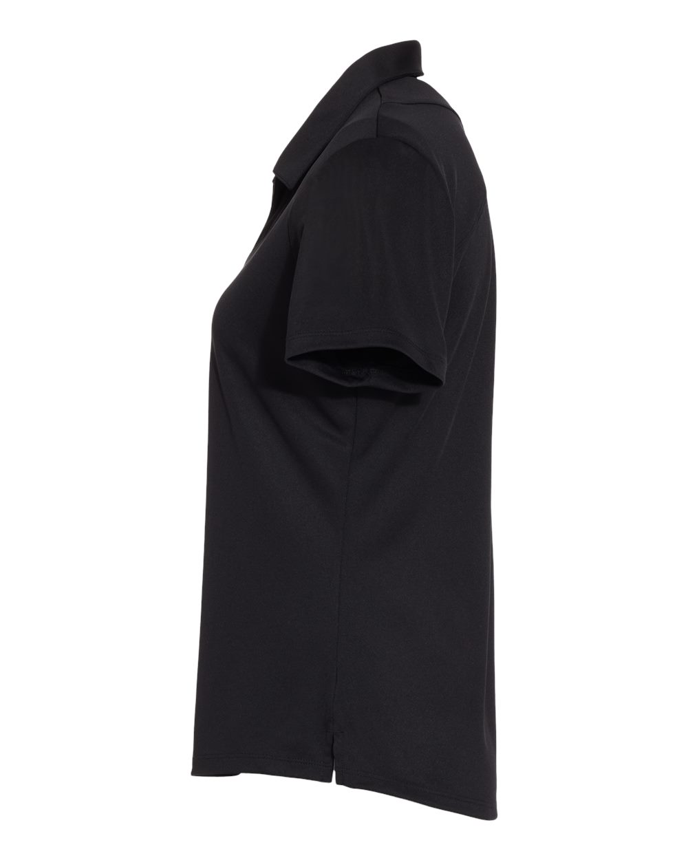 Left View of Black/ White Women&#39;s Floating 3-Stripes Polo - A481