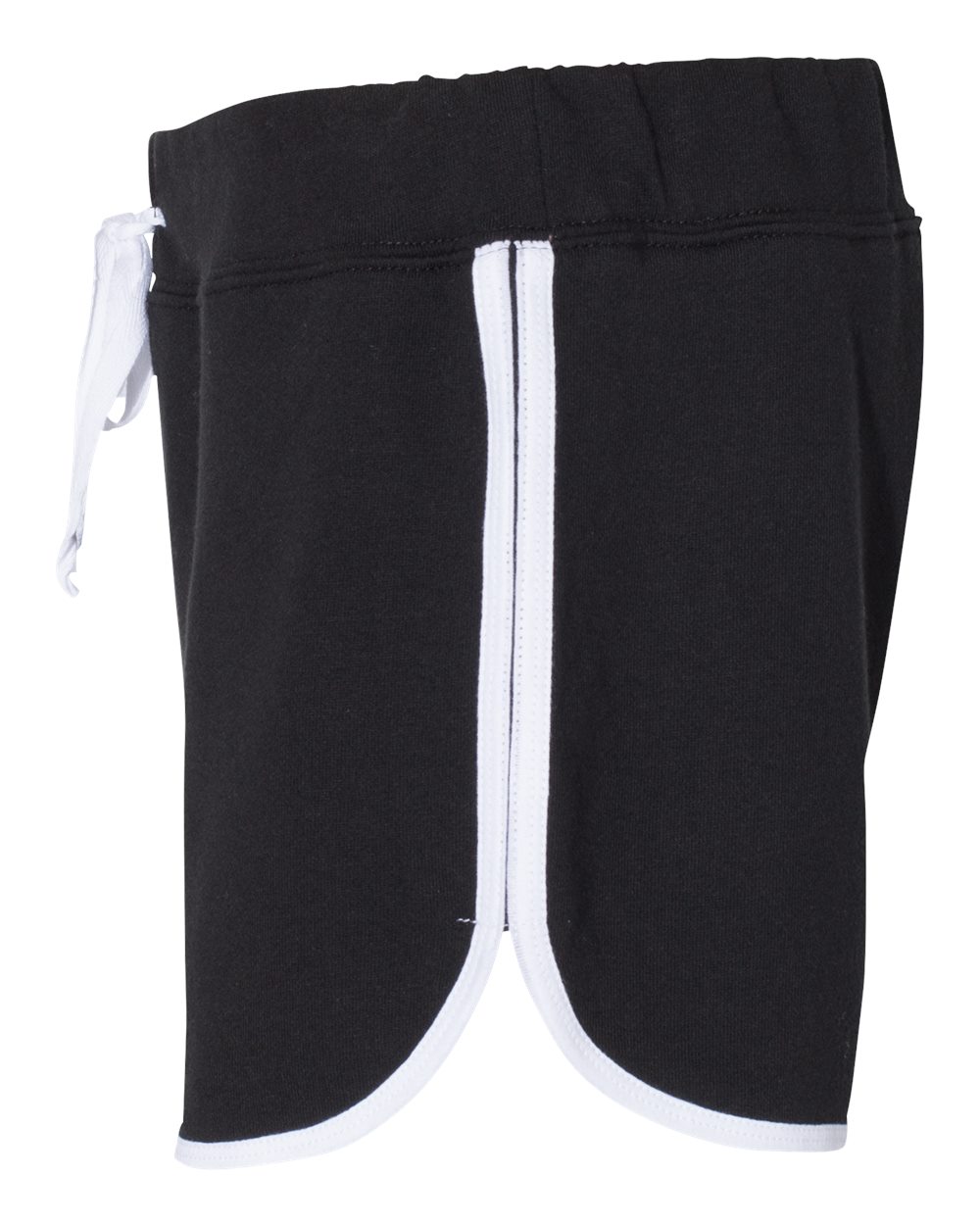 Left View of Black/ White Women’s Relay Shorts - R65