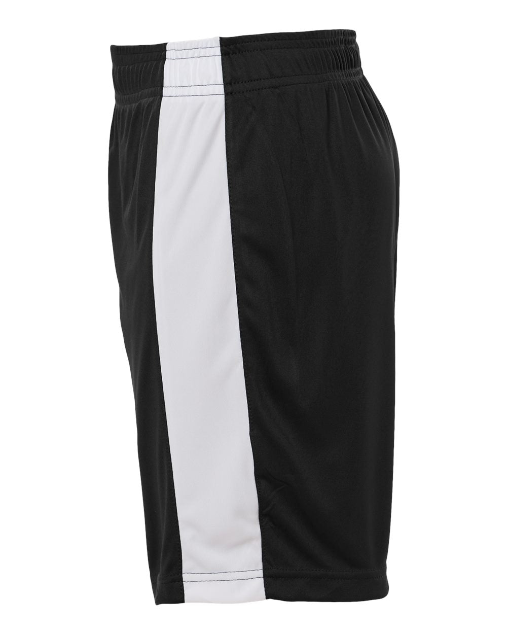 Left View of Black/ White Youth Zone Performance Reversible Shorts - TT115BY plain