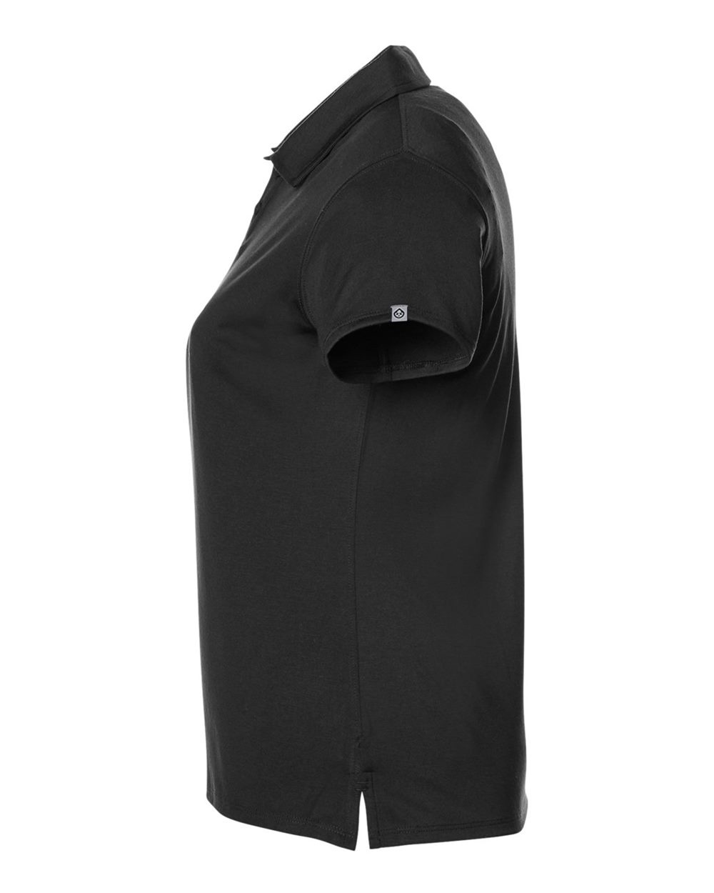 Rear View of Black Women's Air Lightweight Polo - TW938