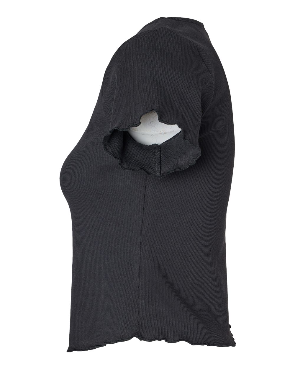 Left View of Black Women&#39;s Baby Rib T-Shirt - BW2403