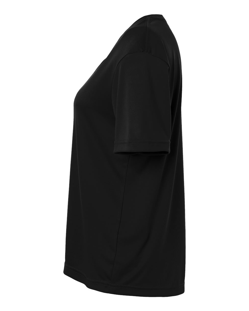 Left View of Black Women's Capital Performance T-Shirt - CE10W