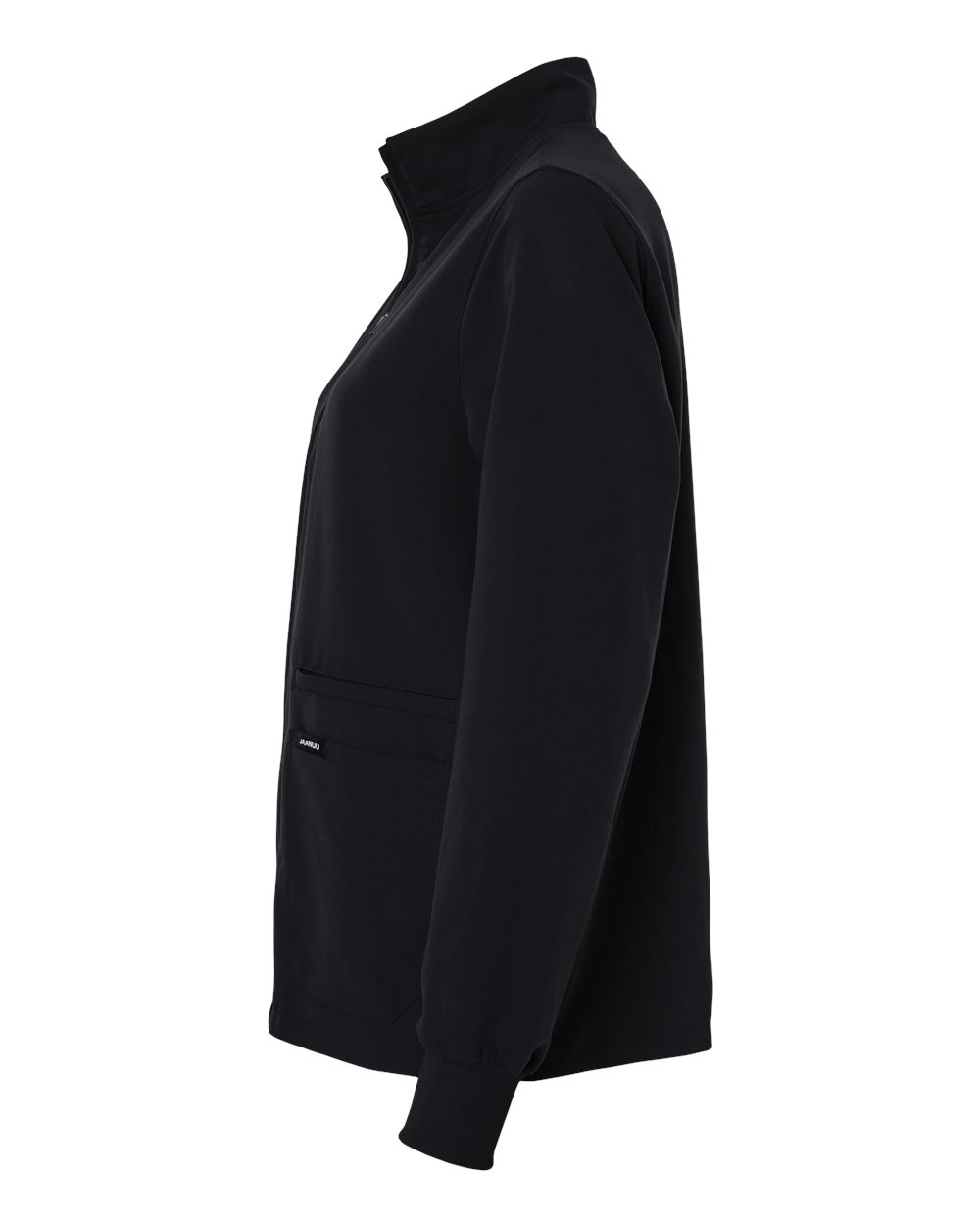 Left View of Black Women&#39;s Ceri Essential Full-Zip 6-Pocket Scrub Jacket - W60001