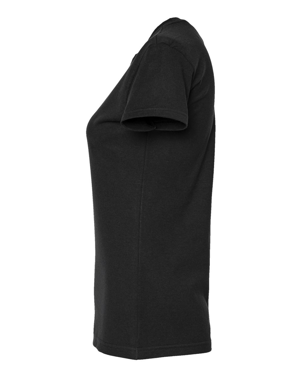 Left View of Black Women&#39;s Fine Jersey Slim Fit T-Shirt - 213