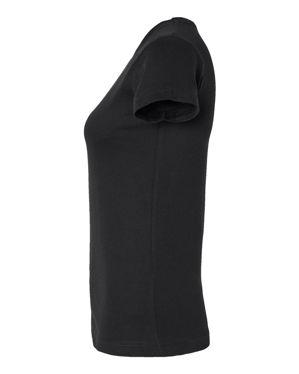 Left View of Black Women&#39;s Fitted Fine Jersey Tee - 3616