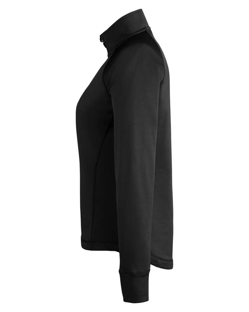 Rear View of Black Women's Freestyle Half-Zip Pullover - S16798
