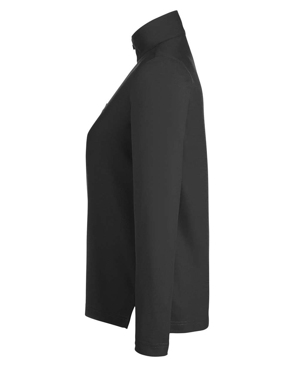 Left View of Black Women's Fusion ChromaSoft™ Pique Quarter-Zip Pullover - CE405W