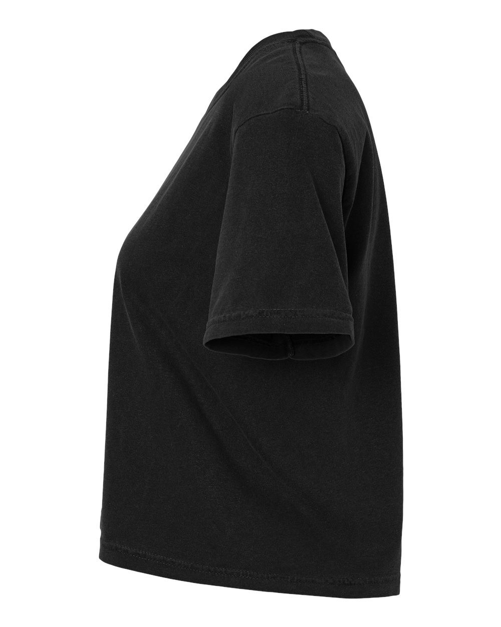 Left View of Black Women&#39;s Heavyweight Boxy T-Shirt - 3023CL