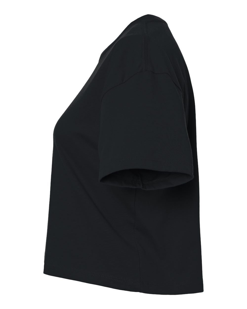 Left View of Black Women&#39;s Ideal Crop Top - 1580