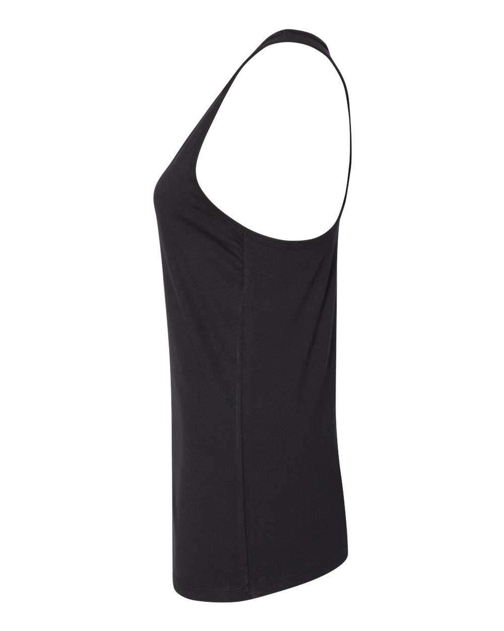 Left View of Black Women&#39;s Jersey Racerback Tank - 6008