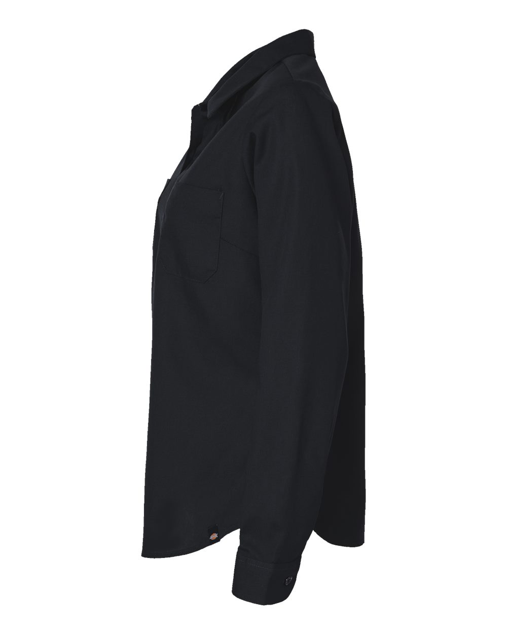 Left View of Black Women&#39;s Long Sleeve Industrial Work Shirt - L5350
