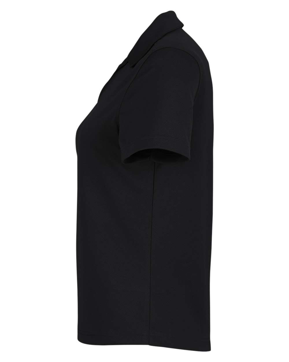 Left View of Black Women&#39;s Market Snag Protect Mesh Polo - CE104W