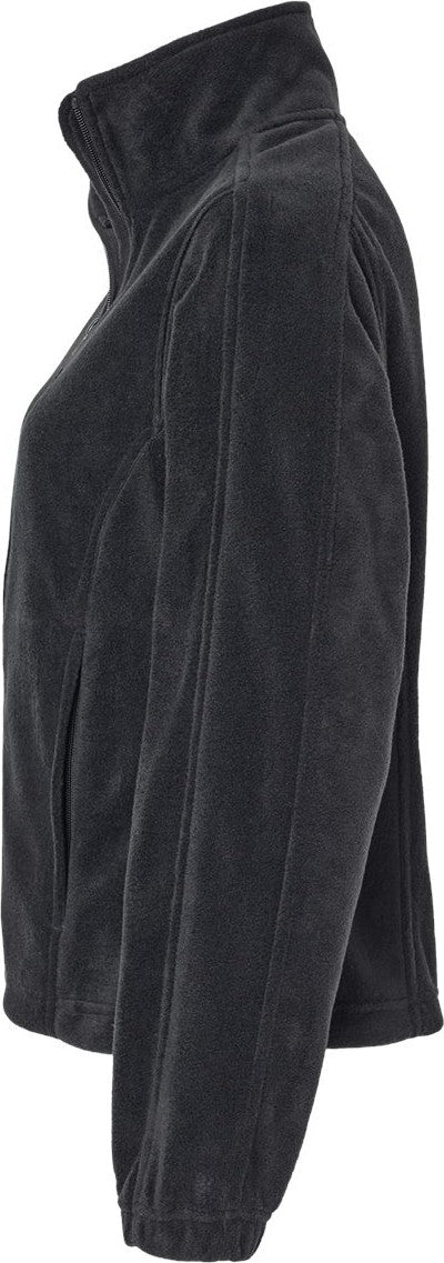 Left View of Black Women&#39;s Polar Fleece Full-Zip Jacket - 5062