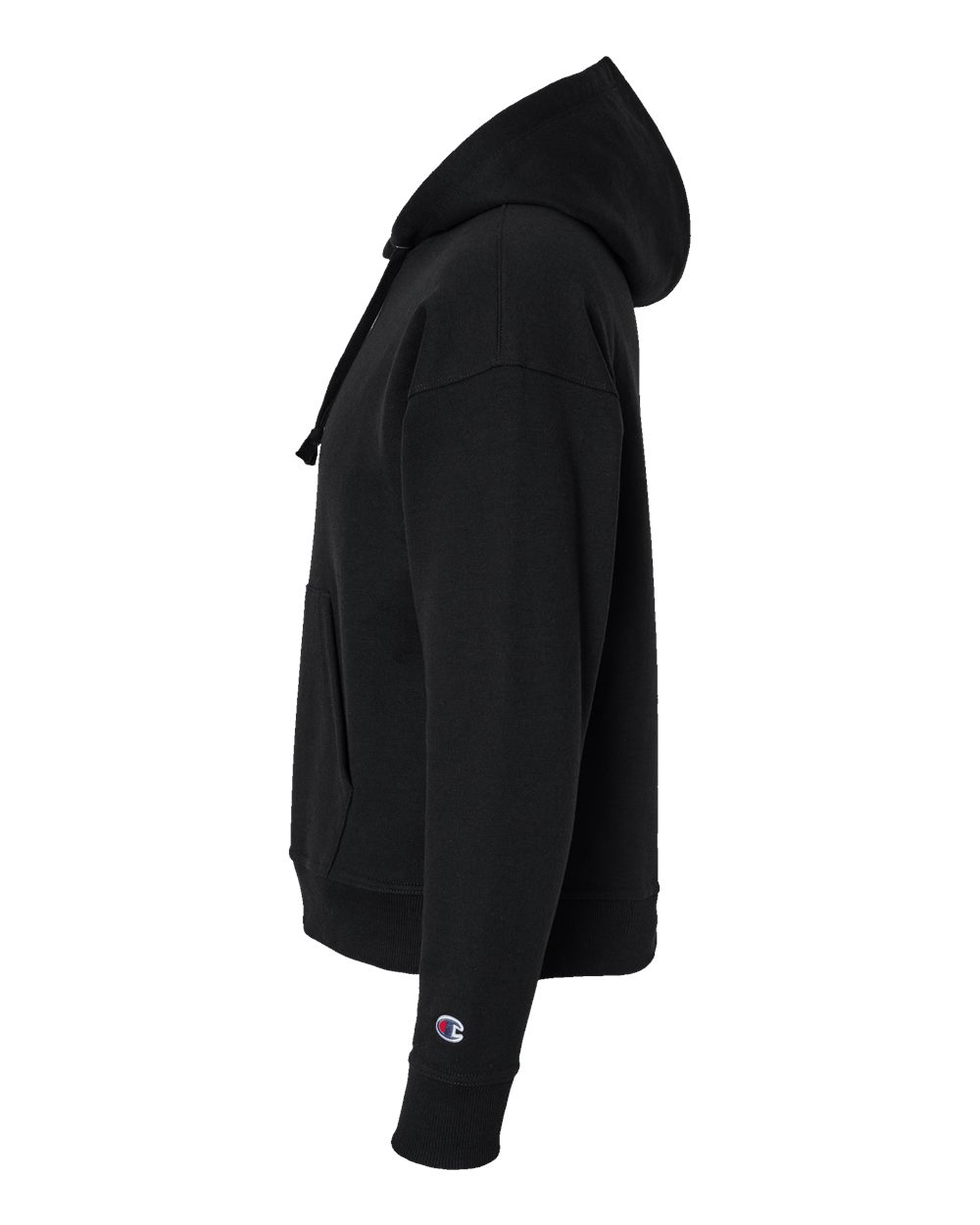 Left View of Black Women&#39;s Powerblend® Hooded Sweatshirt - S760