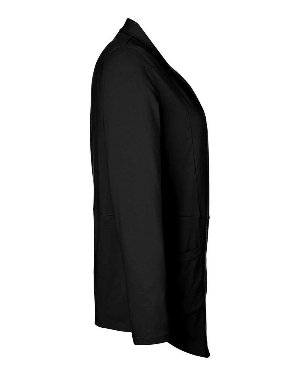 Left View of Black Women&#39;s Raleigh Stretch Cardigan - DP125W