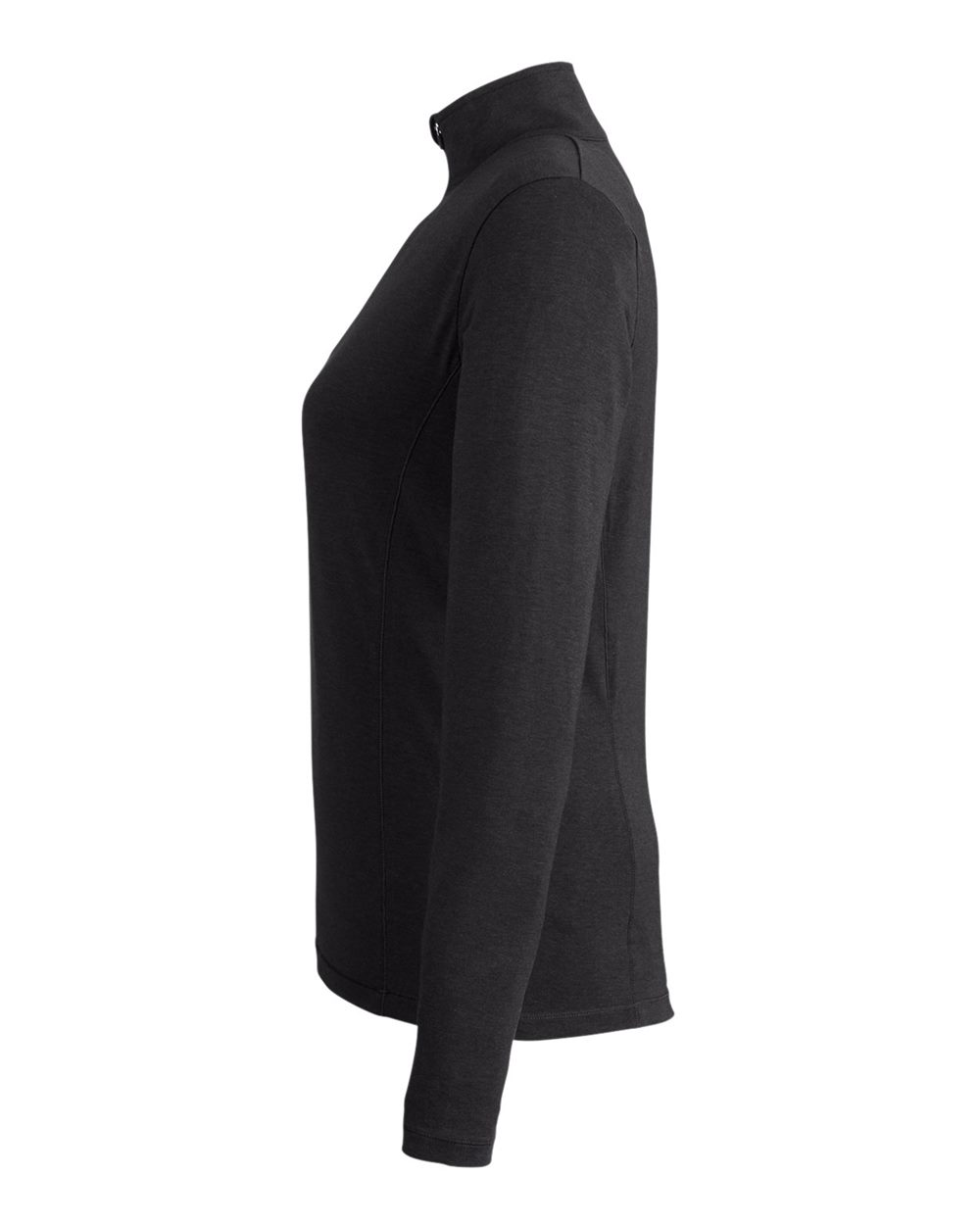 Rear View of Black Women's Recess Quarter-Zip Pullover - TW300